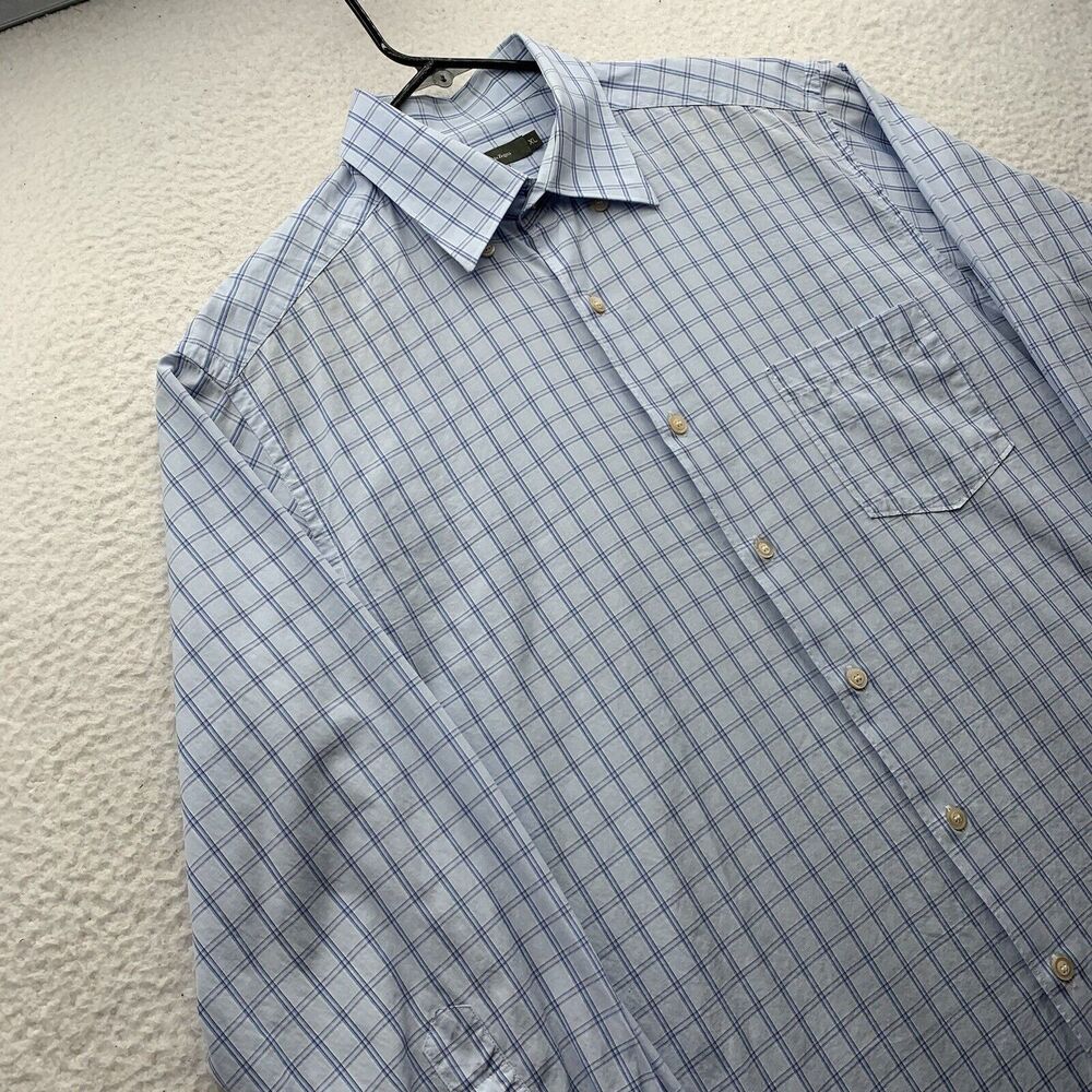 Ermenegildo Zegna Dress Shirt Mens XL X-Large Light Blue‎ Check Preppy Designer - Picture 4 of 11